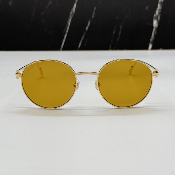 NEW CARTIER CT0249S 004 UNISEX GOLD ROUND SUNGLASSES CARTIER CT0249S main image 6